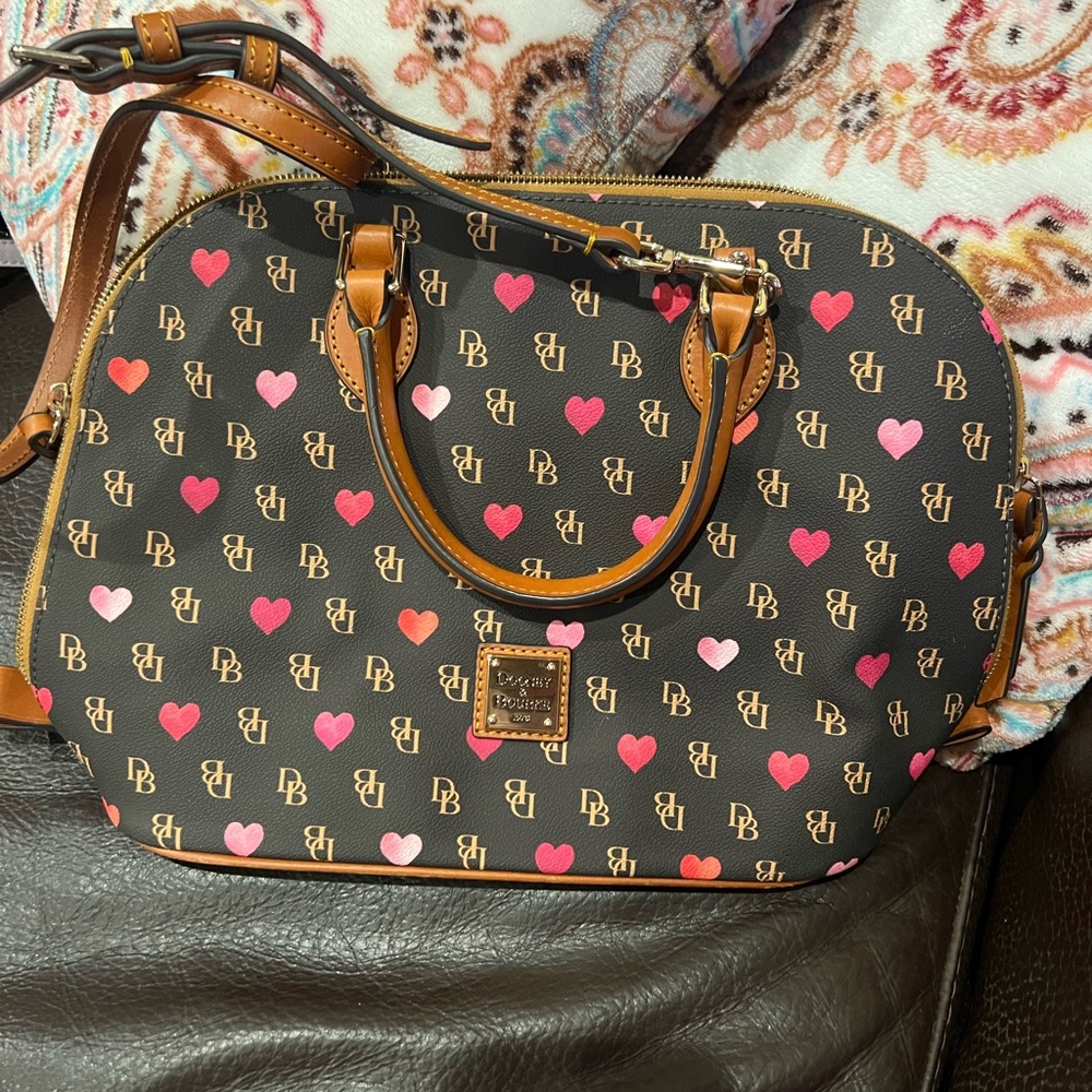 Dooney & Bourke Satchel with Pink and Red Hearts